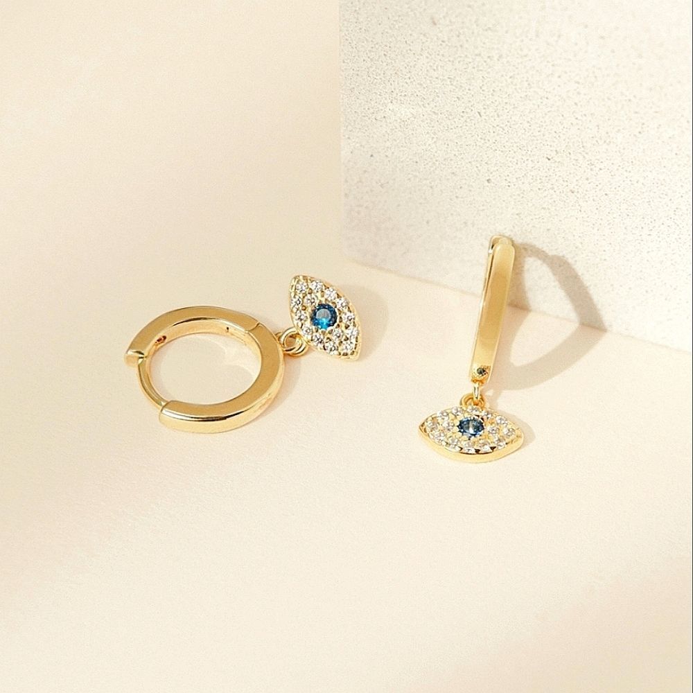 🧿 Blue Stone Evil Eye Huggie Hoop Earrings 🧿